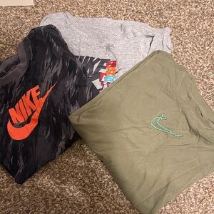 Nike Kids Tees - Black, Gray, and Olive